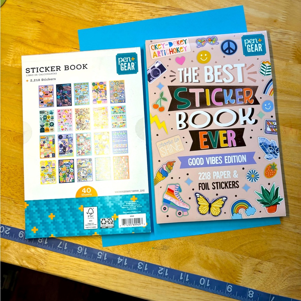 NEW Sticker book 2218 foil and paper, pen + gear good vibes edition fun letters